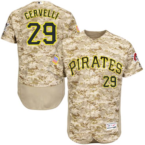 Pirates #29 Francisco Cervelli Camo Flexbase Authentic Collection Stitched MLB Jersey